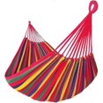 thumbnail image 1 of Brazilian Double Hammock 2 Person Extra Large 200x150cm Total Length 280cm Load 300kg Canvas Cotton Hammock (rainbow) Xxl, 1 of 5
