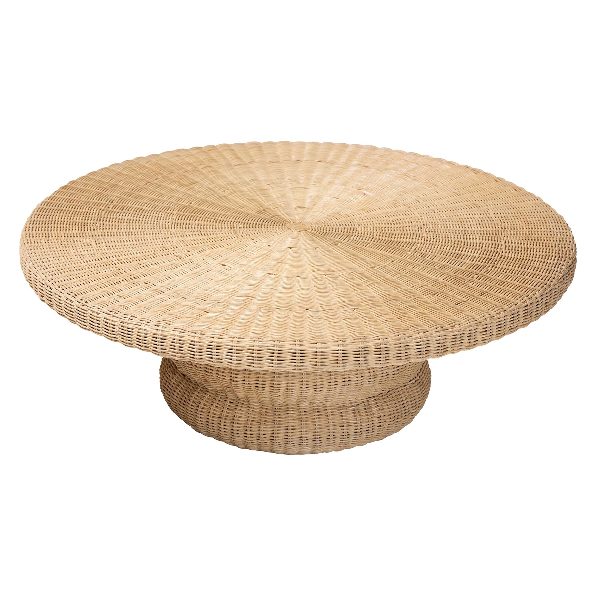 bali & pari Silvia Boho Coffee Table, Natural Rattan