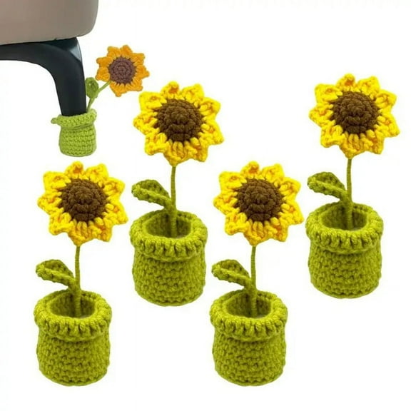 Flower Chair Legs 4pcs Chair Leg Floor Protector Furniture Sock Elastic Non-Slip Sunflower Design for Oval Furniture Leg