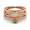 thumbnail image 2 of 3mm Round Peridot 925 Sterling Silver Rose Vermeil Twisted Valentines Day Gifts Ring, 2 of 4