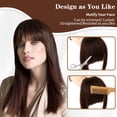 thumbnail image 1 of relayinert Stable Fixation Clip In Bangs Hair Extensions For Party And Dinner Metallic Bangs Hair Clip Lifelike Deep Brown, 1 of 6