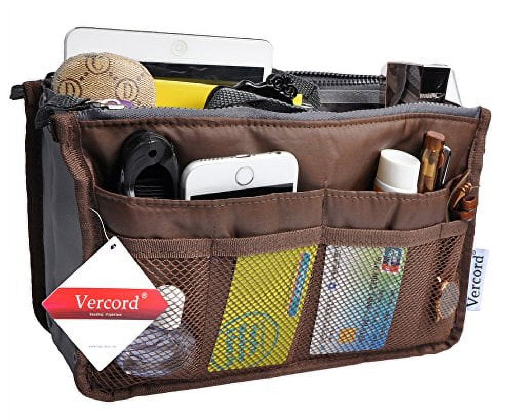 Amazon.com: Vercord Expandable Nylon Handbag Purse Organizer Insert Liner  Shaper Bag in Bag Black Medium : Clothing, Shoes & Jewelry