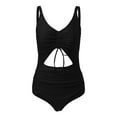 thumbnail image 6 of Rigardu one piece swimsuit women 2023 Plus Size Swimwear V Neck Swimwear Swimwear womens one piece swimsuits Black + 4XL, 6 of 7