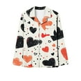 thumbnail image 3 of Hvyesh Womens Pajamas Love Heart Print Pajama Sets Casual Long Sleeve Button Down Shirt and Pants Pjs Set Soft 2 Piece Loungewear Suit for Women Gifts for Valentine's Day, 3 of 4