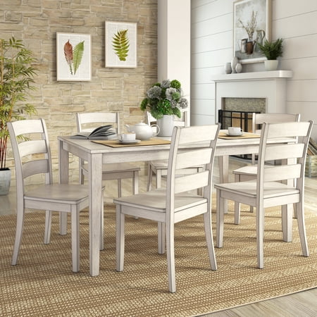 Lexington 60-inch Rectangular Dining Set with Ladder Back Chairs, Multiple Finishes