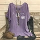 thumbnail image 2 of Vestidos Casuales Para Mujer, Blusas De Mujer De Moda Camisetas estampadas de moda para mujer, blusas casuales de lino holgadas de manga corta con cuello redondo y raglán, 2 of 6
