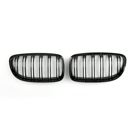 Areyourshop Front Kidney Hood Grilles Gloss Black For BMW E90 E91 LCI 3 Series 2008-2012