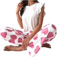 thumbnail image 4 of FAHXNVB Womens Sleeveless Pajama Sets 2 Piece Crew Neck Tank Top and Long Pant Set Hearts Printed Soft Lounge Sleepwear Pjs Set, 4 of 4