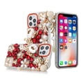 thumbnail image 3 of For Apple iPhone 11 (6.1") Bling Clear Crystal 3D Full Diamonds Luxury Sparkle Rhinestone Hybrid Protective Cover ,Xpm Phone Case [ Ultimate Multi Ornament Red ], 3 of 4