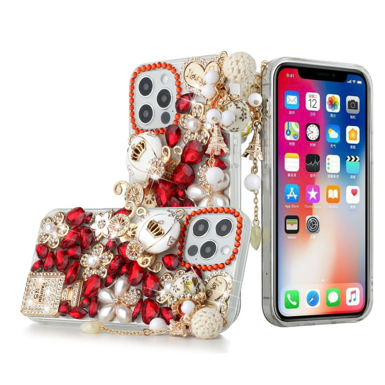 For Apple iPhone 11 (6.1) Bling Clear Crystal 3D Full Diamonds Luxury  Sparkle Rhinestone Hybrid Protective Cover ,Xpm Phone Case [ Ultimate Multi  Ornament Pink ] 