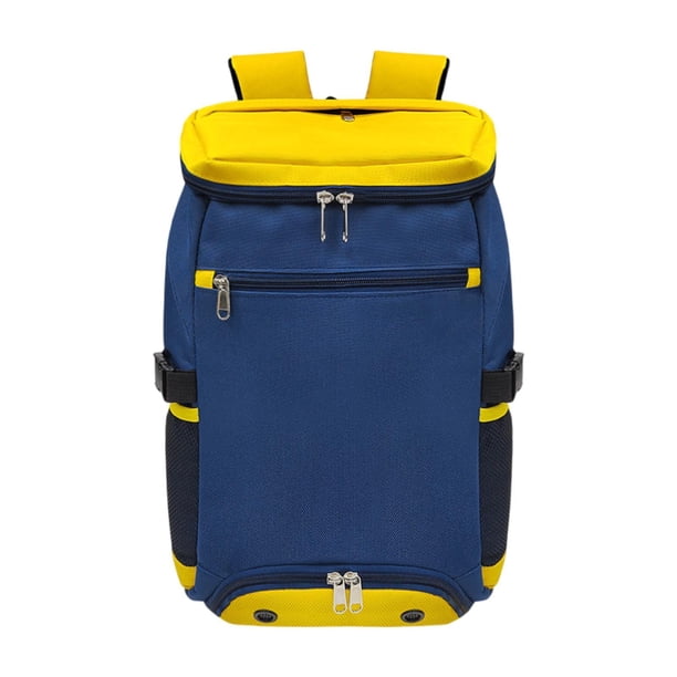 Mochila de bolsas de tenis mochila a gran capacidad para 3 raquetas con duffel de gimnasio de compartimento para zapatos para senderismo al aire libre Amarillo azul