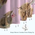 thumbnail image 6 of Pink Highland Cow Flower Pattern Shower Curtain 36"x72" ,Bathroom Decorative Shower Curtains Set with 12 Hooks,Modern Waterproof Washable Shower Curtain, 6 of 6