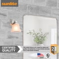 thumbnail image 5 of Sunlite Modern Vanity Light Fixture, Square Bell-Shaped Frosted Glass Shade, Medium Base (E26) Socket, Standard A19 (100W Max), Brushed Nickel, 5 of 6