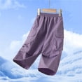 thumbnail image 6 of Nilvkv Boys Cargo Pants, Boys Solid Color Cropped Joggers in Relaxed Fit with Side Pockets, cool choice for Outdoor Wear Purple 9-10 Years, 6 of 8