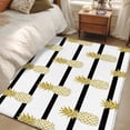 thumbnail image 5 of Yellow Pineapple Area Rugs 4x6 ft Abstract Fruit White Black Stripe Modern Washable Rug Non Slip Indoor Carpet Absorbent Floor Mat for Living Room Bedroom Dining Room, 5 of 9