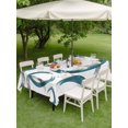 thumbnail image 3 of Outdoor Tablecloth with Umbrella Hole and Zipper, Turquoise Grey Rectangle Table Cloth 52x70 Inch Waterproof Tablecloth, Geometric Circle Modern Abstract Simple Art Picnic Table Cover for Patio, 3 of 7