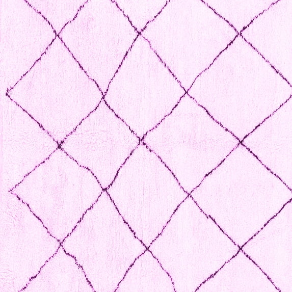 Ahgly Company Indoor Square Solid Pink Modern Area Rugs, 5' Square