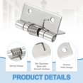 thumbnail image 3 of 4Pcs Self-Closing Door Hinges, 2" 304 Stainless Steel Spring Hinges, Interior, 3 of 6