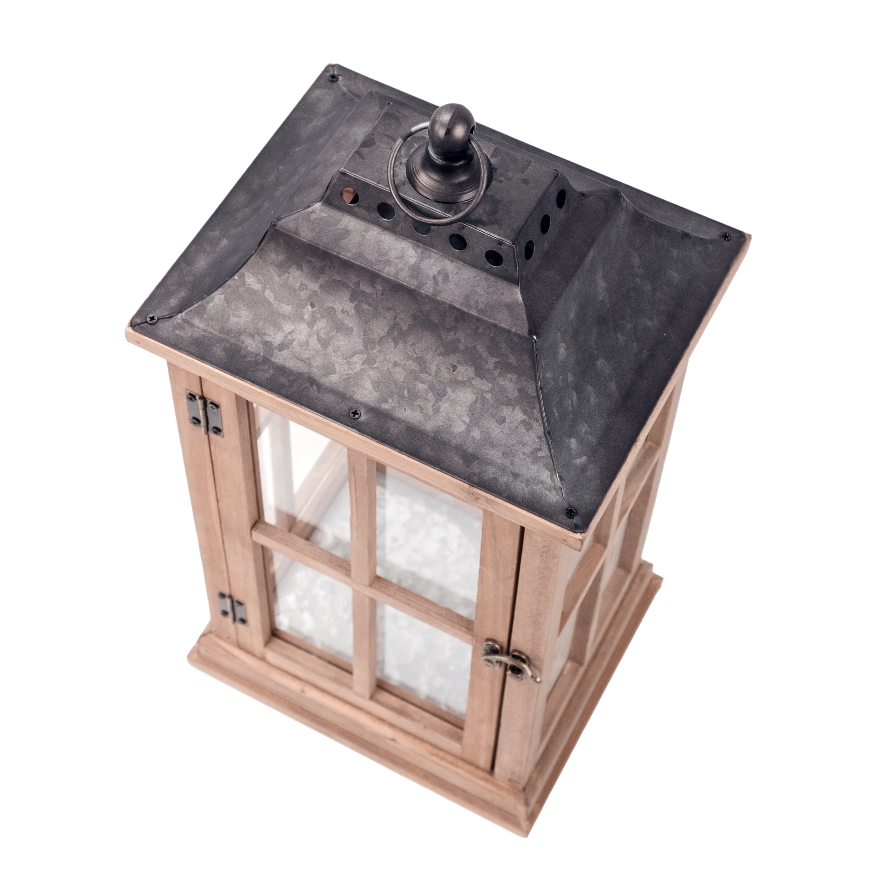 Better Homes & Gardens Rustic Wood Candle Holder Lantern, Medium