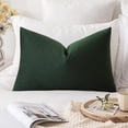 thumbnail image 1 of Funda de almohada decorativa MIULEE de terciopelo, 30 x 61 cm, color verde militar, 1 of 6