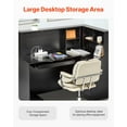 thumbnail image 5 of Reception Desk, 55-Inch L-Shaped Front Counter Table with Drawer Keyboard Tray & Storage Cabinet, Ideal for Checkout, Lobby, Beauty Salon, and Office Use, Black, 5 of 11