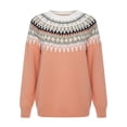 thumbnail image 4 of Endives Women's Sweaters Isle Geometric Print Crew Neck Long Sleeve Knit Pullover Sweater Casual Fall Top S, 4 of 4