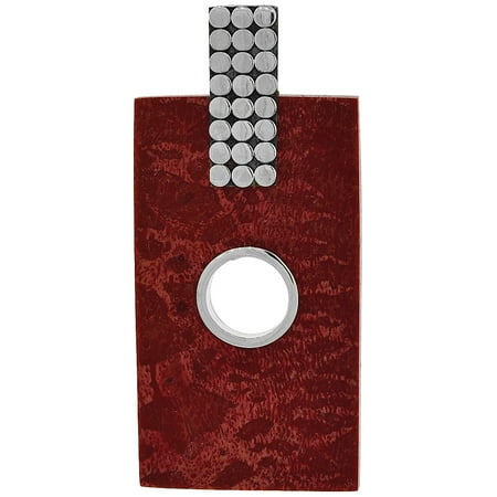 Natural Sponge Coral Necklace - Sterling Silver Natural Coral Rectangular Pendant 1 1/4 inches wide
