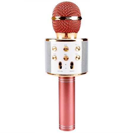 Machinehome Wireless Bluetooth Karaoke Microphonefor Home KTV Outdoor Party Rose Gold - Best (Best Karaoke System India)