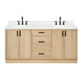 thumbnail image 2 of Ariel Kelly 72 Inch Double Oval Sink Bathroom Vanity With Carrara White Quartz Countertop 1.5 Inch Edge In White Oak, 2 of 12