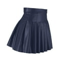thumbnail image 4 of Juosiy Women Fashion High Waist Pleated Leather Skirt Elegant Temperament Versatile Solid Color Mini Skirts, 4 of 6