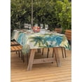 thumbnail image 3 of Outdoor Tablecloth with Umbrella Hole for Patio/Picnic/Party/Camping, Tropical Plant Waterproof Table Cloth Rectangle Table Cover Washable, Summer Watercolor Boho Green Palm Tree Beige (54"x 80"), 3 of 8