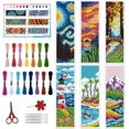 thumbnail image 2 of Cross Stitch Kit Bookmark Scenery Landscape Cross Stitch Kits Bookmark Crossstitch Kits 8''x2.4'' Stamped Embroidery Bookmark for Adults Beginners 6Pcs, 2 of 7