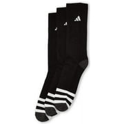 Adidas Men's 3 Pair Cushioned Compression Crew Socks; Grey (Shoe Size 6-12)