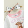 thumbnail image 6 of Michellecmm  Baby Girls Fall Outfit Cow Print Romper and Suspender Skirt Headband, 6 of 9