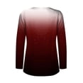 thumbnail image 4 of Lindreshi Long Sleeve Shirts for Women's Christmas Printed V-Neck 3/4 Sleeve Pleated Top, 4 of 4
