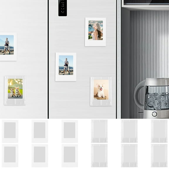 12 Pcs Magnetic Fridge Frames DIY Magnetic Photo Frames Reusable Refrigerator Magnet Picture Frames Mini Magnetic Picture Frame for Home Office Traveling Party