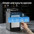 thumbnail image 4 of Ice Makers Countertop,26Lbs/24H,8Pcs in 6Mins,Portable Ice Maker Machine with 1.2 L Water Tank,Self-Cleaning,Interior Lighting,2 Sizes of Bullet Ice for Home/Kitchen/RV/Camping(Stainless Steel), 4 of 7