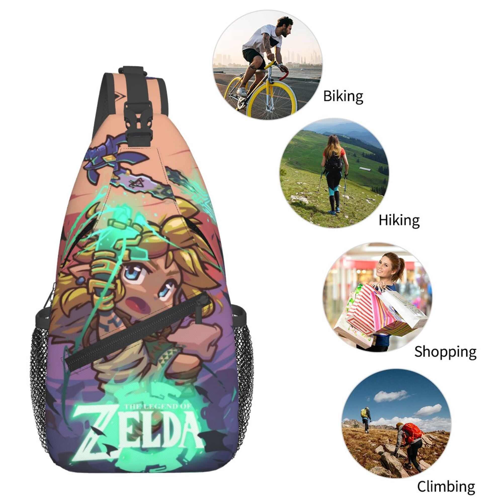 The Legend Of Zelda Sling Bag Crossbody Sling Backpack Chest Bag Daypack Purses Shoulder Bag For Women Men Travel Hiking