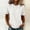 White, variant on Women's Crew Neck Washed Short Sleeve Tee Loose Fit Vintage Textured Basic Tops for Women Light Blue M