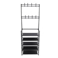 thumbnail image 1 of 5 Tier Coat Shoe Rack, Entryway Coat Rack with Hooks, Metal Dust Proof Ample Space Coat Shoe Organizer for Entryway Dormitory, 1 of 7