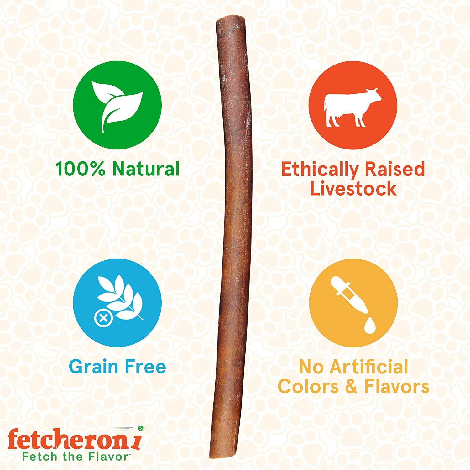 FETCHERONI Dog Chews Long Lasting Bully Stick and Rawhide Alternative. Healthy Beef Collagen Sticks for Dogs. 12 Inch Tasty Dog Treat That Your Dog Will Love. (10 Pack)
