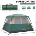 thumbnail image 2 of Camping Tent 2/4/6/8 Person, Waterproof Windproof Dome Tent with Rainfly and Multi-Directional Ventilation, Quick Instant Tents Setup for Family Outdoor, Backpacking, Hiking, 2 of 6