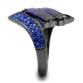thumbnail image 4 of RareGem TK2996 - IP Light Black Stainless Steel Ring with AAA Grade CZ in Tanzanite, 4 of 5