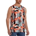 thumbnail image 2 of Balery Cool Flamingo Men's Sleeveless Muscle Shirts Workout Tank Top, Moisture Wicking, Odor Protection-X-Large, 2 of 8