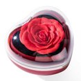 thumbnail image 7 of OIUR Heart Shape Ring Box Preserved Flower Rose Ring Case Velvet Interior Jewelry Gift Box for Wedding Anniversary, 7 of 7