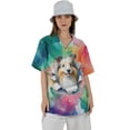 thumbnail image 4 of Funny Watercolor Adorable Shetland Sheepdog Peeking Through Torn Paper Effect Hawaiian Shirt Breathable Summer Unisex Merch Sheltie Dog Lover Gifts - 00026, 4 of 6