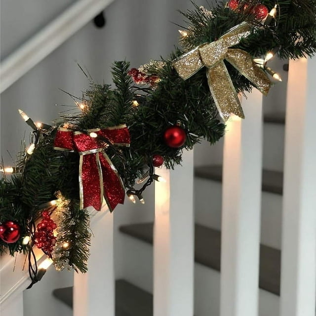 Guirnalda navideña con luces, guirnaldas navideñas preiluminadas con temporizador Guirnaldas navideñas iluminadas para exteriores con cadena de luces LED con batería para interiores, fiestas, decoración del hogar NORMAL oso de fresa Electrónica