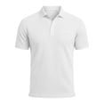thumbnail image 5 of Fnnxeal Mens Polo Shirts Waffle Casual Short Sleeve Solid Collared Summer Polo White Shirts for Men Size 2XL, 5 of 6
