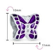 thumbnail image 3 of Bling Jewelry Womens Garden Insect Charm Bead Purple Enamel Butterfly with Cubic Zirconia Accents, 3 of 4