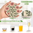 thumbnail image 2 of Yayeee 6 PCS Drink Coasters with Holder Set Woven Absorbent Round Tabletop Hot Pad, Light Pink Flowers, 2 of 7